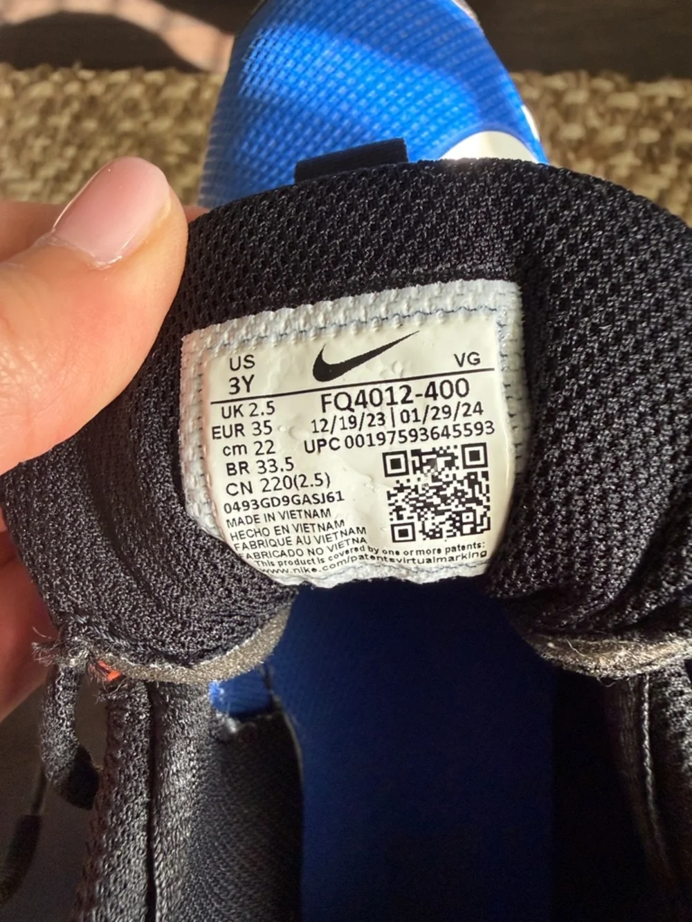 Nike Kids Blue Black White Sneakers